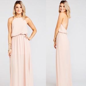 Show Me Your Mumu Heather Halter Dress Blush Large